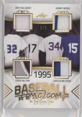2020 Leaf In The Game Used Sports - Baseball Redraft - Gold #BBR-05 - Roy Halladay, Kerry Wood, Todd Helton, Carlos Beltran /1