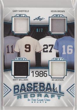 2020 Leaf In The Game Used Sports - Baseball Redraft - Platinum #BBR-09 - Gary Sheffield, Kevin Brown, Matt Williams, Bo Jackson /7