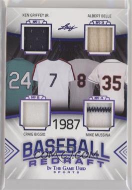 2020 Leaf In The Game Used Sports - Baseball Redraft - Purple #BBR-10 - Ken Griffey Jr., Craig Biggio, Albert Belle, Mike Mussina /12