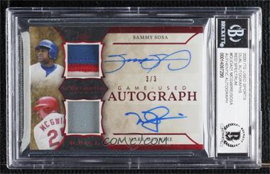 2020 Leaf In The Game Used Sports - Game Used Dual Autographs - Red #GUDA-01 - Sammy Sosa, Mark McGwire /3 [BGS Encased]
