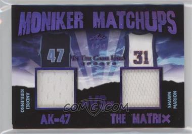 2020 Leaf In The Game Used Sports - Moniker Matchups - Purple #MM-08 - Andrei Kirilenko, Shawn Marion /12