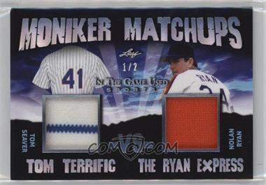 2020 Leaf In The Game Used Sports - Moniker Matchups - Silver #MM-17 - Tom Seaver, Nolan Ryan /2