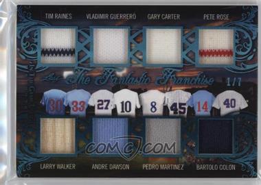 2020 Leaf In The Game Used Sports - The Fantastic Franchise - Platinum #TFF-03 - Tim Raines, Larry Walker, Vladimir Guerrero, Andre Dawson, Gary Carter, Pedro Martinez, Pete Rose, Bartolo Colon /7