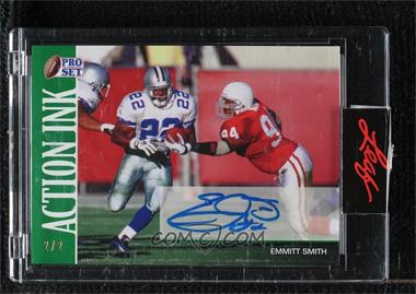 2021 Leaf Pro Set Sports - Online Exclusive Action Ink Autographs - Green #AI-ES1 - Emmitt Smith /2 [Uncirculated]