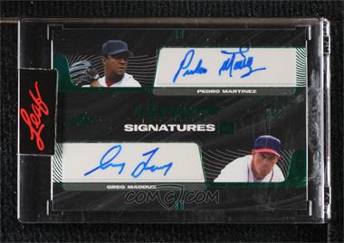 2021 Leaf Ultimate Sports - Signatures 2 - Green #US2-05 - Pedro Martinez, Greg Maddux /1 [Uncirculated]