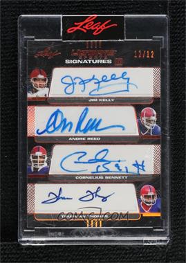2021 Leaf Ultimate Sports - Signatures 4 - Bronze #US4-07 - Jim Kelly, Andre Reed, Cornelius Bennett, Thurman Thomas /12 [Uncirculated]