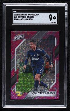 2021 Panini National Convention VIP Gold Pack - [Base] - Pink Camo Disco Prizm #60 - Cristiano Ronaldo /50 [SGC 9 MINT]