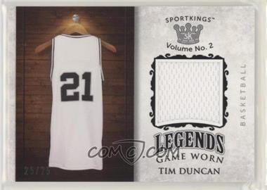 2021 Sportkings Volume 2 - Legends Game Worn Materials - Silver #LSM-18 - Tim Duncan /25