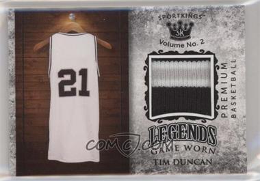 2021 Sportkings Volume 2 - Legends Game Worn Premium Materials - Black #LPM-18 - Tim Duncan