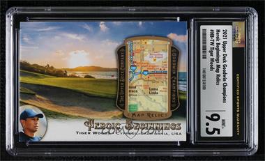 2021 Upper Deck Goodwin Champions - Heroic Beginnings Map Relics #HB-TW - Tiger Woods [CSG 9.5 Mint Plus]