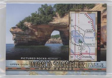 2021 Upper Deck Goodwin Champions - World Traveler Map Relics #WT-329 - Pictured Rocks, MI