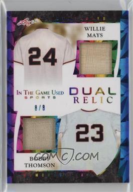 2022 Leaf In The Game Used Sports - Game Used Dual Memorabilia - Rainbow #GDM-21 - Willie Mays, Bobby Thomson /8
