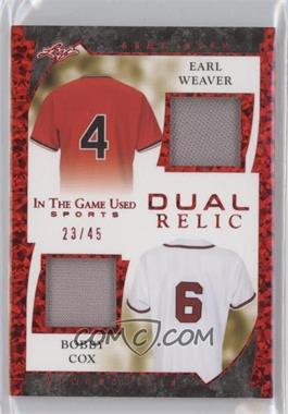 2022 Leaf In The Game Used Sports - Game Used Dual Memorabilia - Red Pattern #GDM-04 - Earl Weaver, Bobby Cox /45 [EX to NM]
