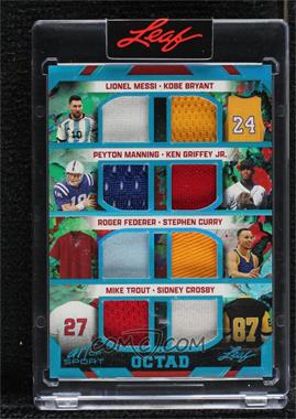 2023 Leaf Art of Sport - Octad - Platinum Spectrum Holofoil #O-10 - Lionel Messi, Kobe Bryant, Peyton Manning, Ken Griffey Jr., Roger Federer, Stephen Curry, Mike Trout, Sidney Crosby /4 [Uncirculated]