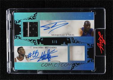 2023 Leaf Superlative - Signature Memorabilia 2 - Platinum Blue Spectrum #SM2-6 - Shaquille O'Neal, Dikembe Mutombo /6 [Uncirculated]