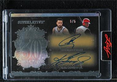 2023 Leaf Superlative - Superlative Numbers - Silver Spectrum #SN-22 - Stephen Curry, Ken Griffey Jr. /5 [Uncirculated]