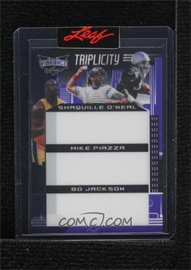 2023 Leaf Vibrance - TripliCITY - Pre-Production Proof Purple Clear Unsigned #TC-4 - Shaquille O'Neal, Mike Piazza, Bo Jackson /1 [Uncirculated]