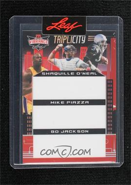 2023 Leaf Vibrance - TripliCITY - Pre-Production Proof Red Prismatic Unsigned #TC-4 - Shaquille O'Neal, Mike Piazza, Bo Jackson /1 [Uncirculated]