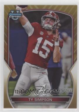 2023 Topps National Convention Wrapper Redemption - Bowman University Chrome Football - Gold Refractor #BU-3 - Ty Simpson /50