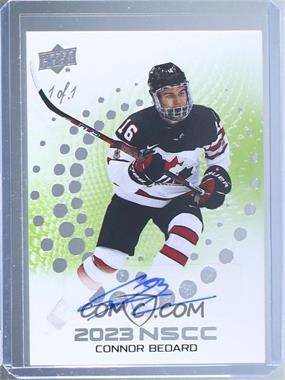 2023 Upper Deck NSCC Promo - [Base] - Lime Green Auto Achievement #A-2 - Connor Bedard /1