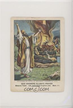 1878-1936 Eaton & Mains Berean Lesson Pictures - [Base] #34-1-3 - God Answers Elijah's Prayer [Poor to Fair]