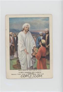 1878-1936 Eaton & Mains Berean Lesson Pictures - [Base] #36-3-6 - A Boy Shares His Lunch [Poor to Fair]