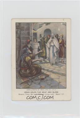 1878-1936 Eaton & Mains Berean Lesson Pictures - [Base] #43-1-7 - Jesus Helps the Deaf and Blind [Poor to Fair]