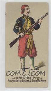 1887 Kinney Tobacco Sweet Caporal Military and Naval Uniforms - Tobacco N224 #_PBZS - Private; Busch Zouaves, St. Louis, Mo. Militia