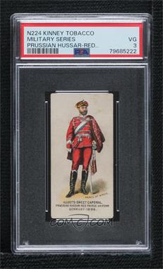 1887 Kinney Tobacco Sweet Caporal Military and Naval Uniforms - Tobacco N224 #_PHRP - Prussia Hussar-Red Prince Uniform, Germany - 1886 [PSA 3 VG]