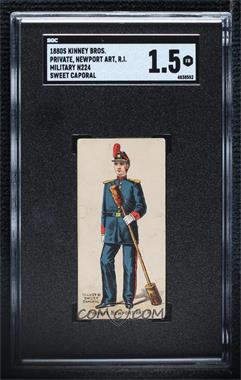 1887 Kinney Tobacco Sweet Caporal Military and Naval Uniforms - Tobacco N224 #_PNAR - Private, Newport Art. R.I. [SGC 1.5 FR]