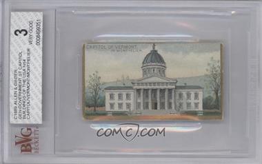 1889 Allen & Ginter General Government and State Capitol Buildings of the United States - Tobacco N14 #_VT - Capitol of Vermont [BVG 3 VERY GOOD]
