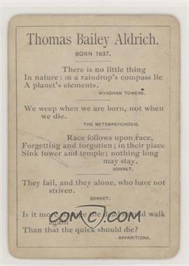 1900s-1930s Anonymous Poetry Game Cards - [Base] - Maroon Playing Card Back #_THAL - Thomas Bailey Aldrich [Poor to Fair]