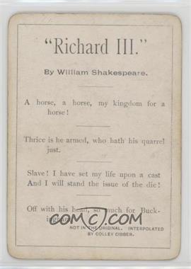 1900s-1930s Anonymous Poetry Game Cards - [Base] - Red Cherubs Back #_WISH - William Shakespeare (Richard III)