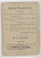 Samuel Woodworth, A.G. Greene [Poor to Fair]