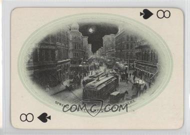 1907 M. Rieder California Souvenir Playing Cards - [Base] #8S.1 - Spring Street by Night, Los Angeles