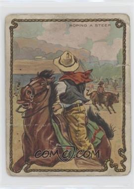 1909-12 Hassan Cowboy Series - Tobacco T53 #ROST - Roping A Steer (Back to Camera) [Poor to Fair]
