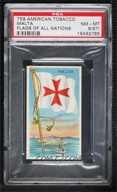 1910-11 ATC Flags of all Nations - Tobacco T59 - Sweet Caporal Little Cigars Red Back #_MALT - Malta [PSA 8 NM‑MT (ST)]