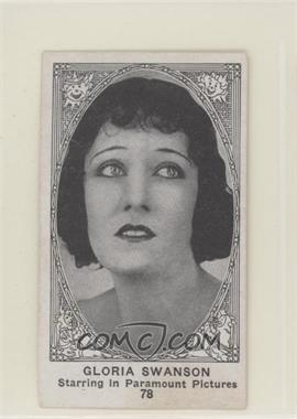 1921 American Caramel Movie Actors and Actresses - E123 - Blank Back #78 - Gloria Swanson
