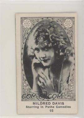 1921 American Caramel Movie Actors and Actresses - E123 - Blank Back #93 - Mildred Davis