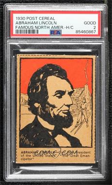 1930s Post Cereal Famous North Americans - F278-50 #_ABLI - Abraham Lincoln [PSA 2 GOOD]