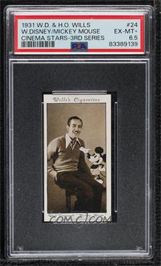 1931 Wills Cinema Stars Series 3 - Tobacco [Base] #24 - Walt Disney and "Mickey Mouse" [PSA 6.5 EX‑MT+]