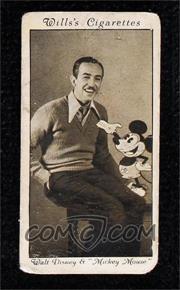 1931 Wills Cinema Stars Series 3 - Tobacco [Base] #24 - Walt Disney and "Mickey Mouse" [Poor to Fair]