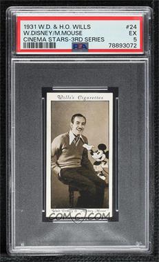 1931 Wills Cinema Stars Series 3 - Tobacco [Base] #24 - Walt Disney and "Mickey Mouse" [PSA 5 EX]