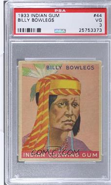 1933 Goudey Indian Gum - R73 - Series of 192 #44 - Billy Bowlegs [PSA 3 VG]