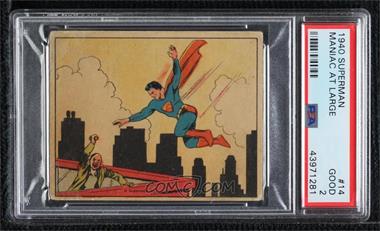 1940 Superman Gum - R145 #14 - Maniac at Large [PSA 2 GOOD]
