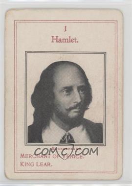 1940s Milton Bradley Game of Authors Card Game - [Base] - Red Grapevine Back #1.1 - William Shakespeare (Hamlet)