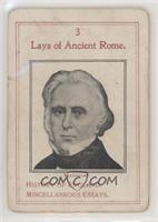 Thomas Babington Macaulay (Lays of Ancient Rome) [Good to VG‑EX]