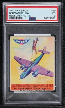 1941 Goudey Sky-Birds Chewing Gum - R137 #10 - German Stuka Henschel HS-123 [PSA 3 VG]