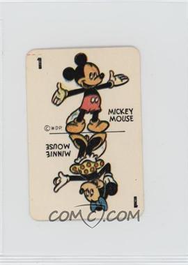 1946 Russell Games Disney Card Game - [Base] - Mickey Mouse Red Back #1-1 - Mickey Mouse, Minnie Mouse