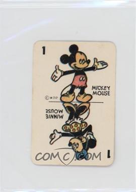 1946 Russell Games Disney Card Game - [Base] - Mickey Mouse Red Back #1-1 - Mickey Mouse, Minnie Mouse